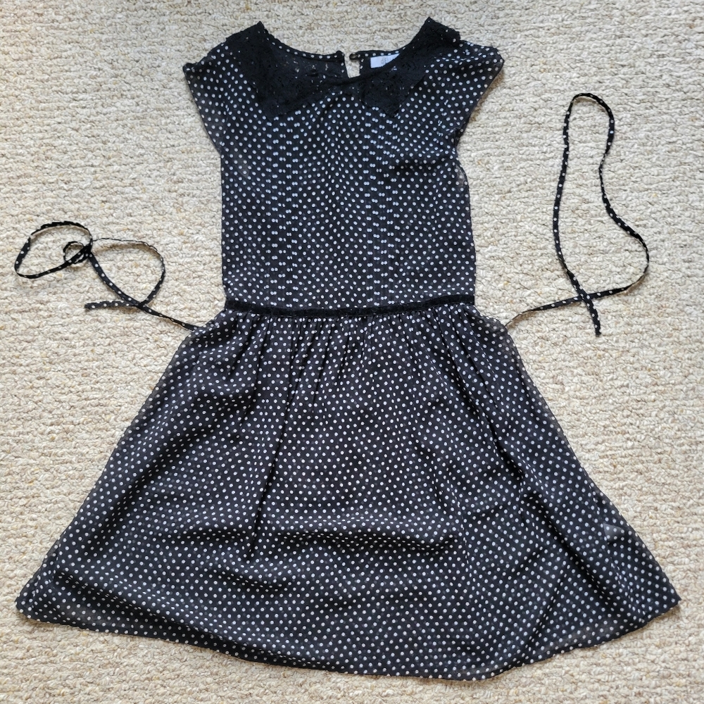 Black and white polka dot dress